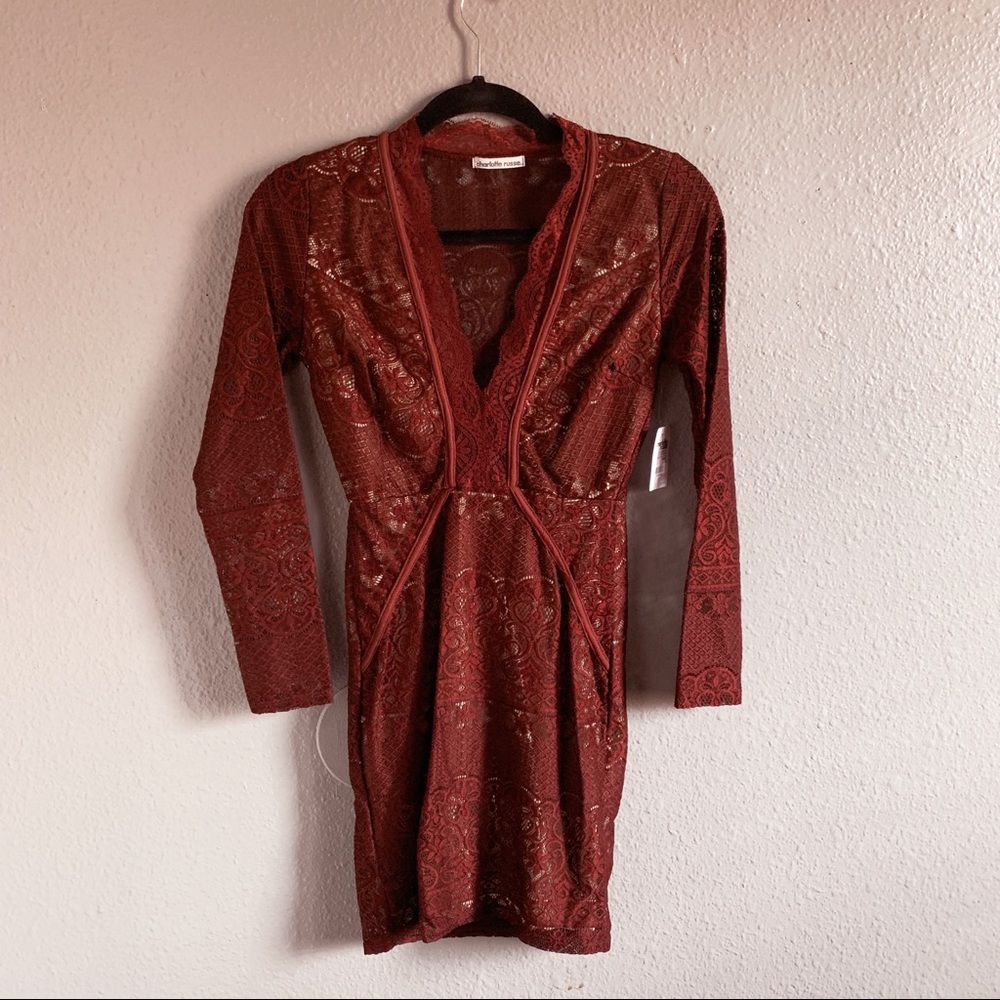 Burgundy long sleeve dress